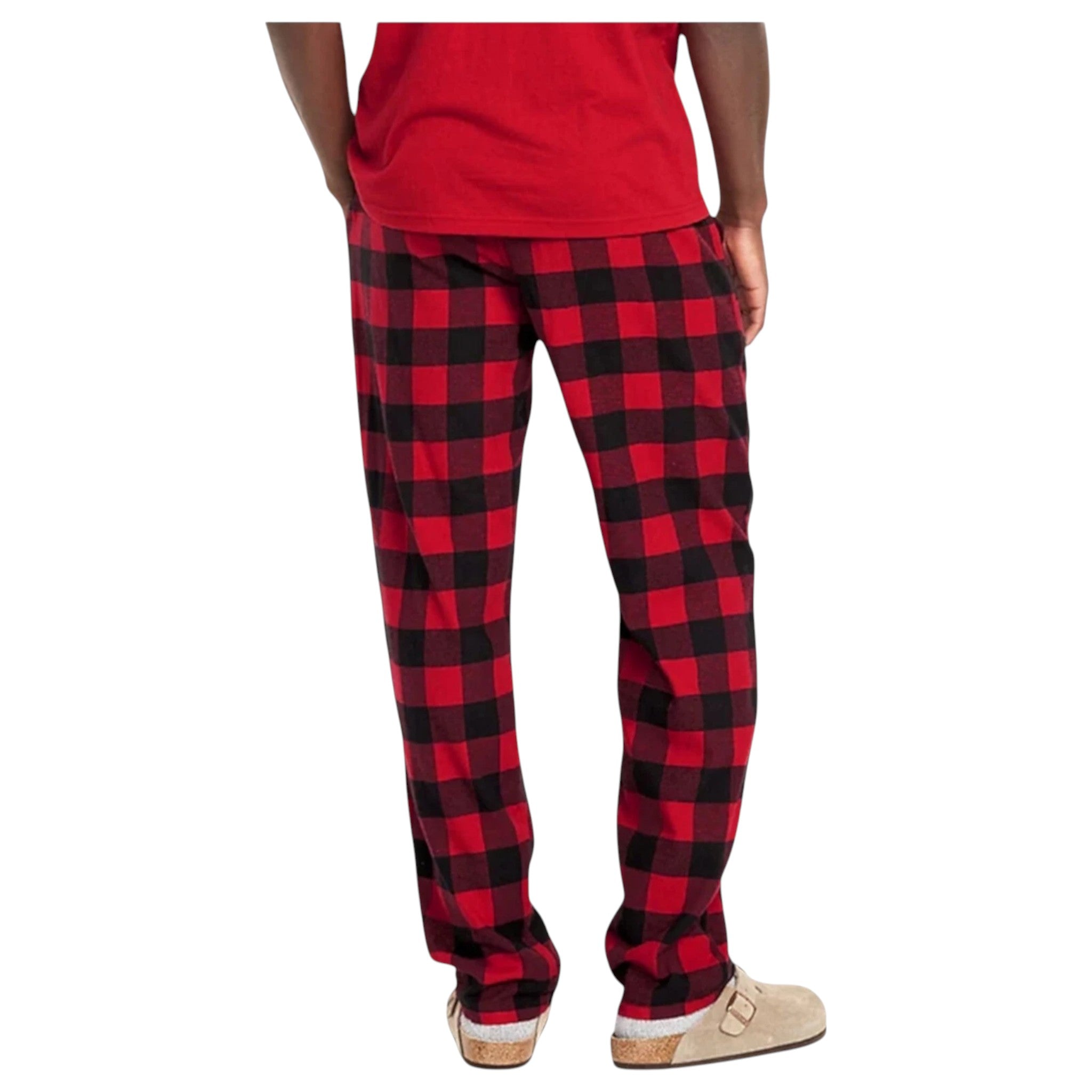 Men's red and black check lounge pants trousers – soft pajama bottoms with relaxed fit
